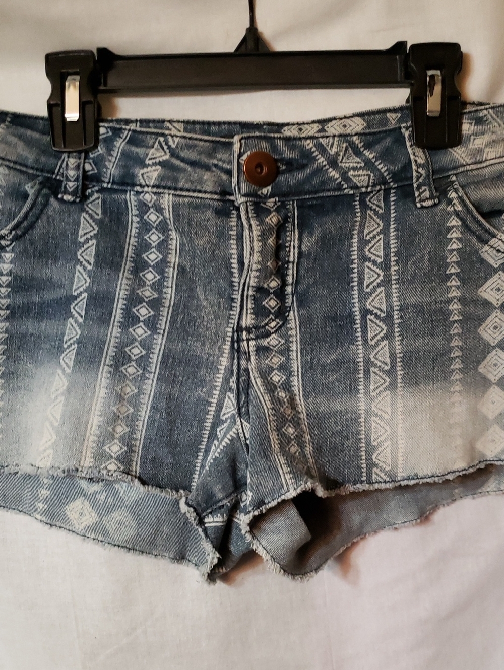 Aztec-Stripe Denim Short - Blue Jean